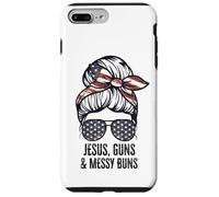 Jésus Guns and Messy Buns Flag Second Amendment chrétien Coque pour iPhone 7 Plus/8 Plus