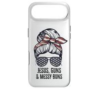 Jésus Guns and Messy Buns Flag Second Amendment chrétien Coque pour iPhone Air