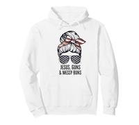 Jésus Guns and Messy Buns Flag Second Amendment chrétien Sweat à Capuche