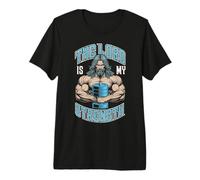 Jesus Gym Bodybuilder chrétien Le Seigneur est ma Force T-Shirt Haut de Gamme