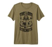 Jesus Gym Bodybuilder chrétien Le Seigneur est ma Force T-Shirt Haut de Gamme