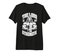Jesus Gym Bodybuilder chrétien Le Seigneur est ma Force T-Shirt Haut de Gamme