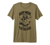 Jesus Gym Christian Bodybuilder Le Travail Dur est Bon pour l'âme T-Shirt Haut de Gamme