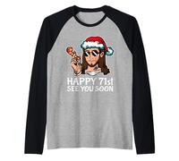 Jesus Happy 71st B-Day See You Soon - Fête Sarcastique Amusante Manche Raglan