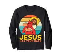 Jesus Has Your Back Jiu Jitsu Chokehold Funny Meme Manche Longue
