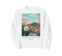 Jesus He is Risen Chemise - T-Shirt de Pâques chrétien avec Croix Florale Sweatshirt