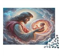Jesus Holding Baby 1000 Piece for Adults Teens: Jesus Holding Baby Educational Game for Wall Decoration 38x26cm/1000pcs