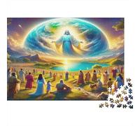 Jesus Holding Joyful Child Amid Radiant Aura Puzzles 1000 Pieces Cadeau Unique Jeu Éducatif Challenge Toy À De Qualité Supérieure Peinture Art pour Adultes Et Enfants À Partir De 14 Ans 70x50cm/1000p