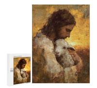 Jesus Holding Lamb Painting-1 Puzzle 1000 Pièces Educa Jouet en Bois Cadeau Unique Décoration Intérieure Jeu Éducatif Challenge Toy Adultes Et Enfants À Partir De 14 Ans 500 PCS