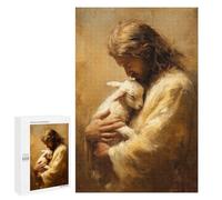Jesus Holding Lamb Painting-5 Puzzle 1000 Pièces Educa Jouet en Bois Cadeau Unique Décoration Intérieure Jeu Éducatif Challenge Toy Adultes Et Enfants À Partir De 14 Ans 1000 PCS