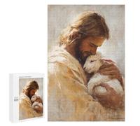Jesus Holding Lamb Painting-7 Puzzle 1000 Pièces Educa Jouet en Bois Cadeau Unique Décoration Intérieure Jeu Éducatif Challenge Toy Adultes Et Enfants À Partir De 14 Ans 1000 PCS