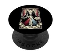 Jesus I Trust in You Divine Mercy Sainte Faustine Catholique PopSockets PopGrip Adhésif