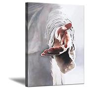 Jesus,Impression sur toile chrétienne « Give Me Your Hand »,Impression religieuse,Style nordique,Décoration d'intérieur pour chambre à coucher, salon, cuisine (30x45 cm),Prête à être accrochée