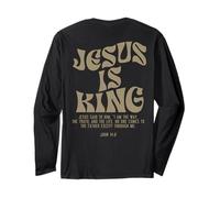 Jesus is King Bible Verse John 14:6 Christian God (on Back) Manche Longue