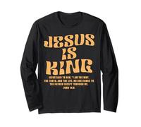 Jesus is King Bible Verse John 14:6 Christian God Religious Manche Longue
