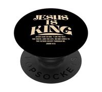 Jesus is King Bible Verse John 14:6 Christian God Religious PopSockets PopGrip Adhésif