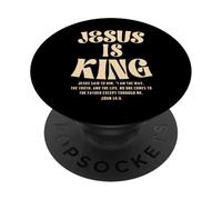 Jesus is King Bible Verse John 14:6 Christian God Religious PopSockets PopGrip Adhésif