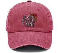 Jesus is King Casquette de baseball, casquette Jésus, casquette chrétienne Dieu, unisexe, bordeaux, 53