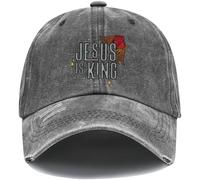 Jesus is King Casquette de baseball, casquette Jésus, casquette chrétienne Dieu, unisexe, Gris 1, 53