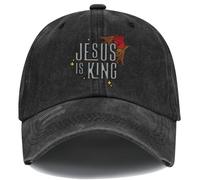 Jesus is King Casquette de baseball, casquette Jésus, casquette chrétienne Dieu, unisexe, noir 1, 53