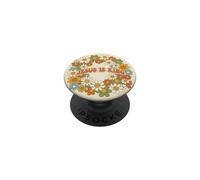 Jesus is King Couronne de Marguerites rétro Motif chrétien PopSockets PopGrip Adhésif