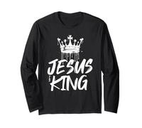Jesus is King Inspiration Christian Hope Design Manche Longue