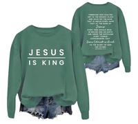 Jesus Is King, Jesus Is King Sweatshirt, Jesus Is King Sweatshirts, Jesus Is King Sweatshirts, Jésus Sweatshirts, Unisexe, Vert, S