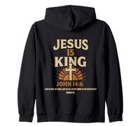 Jesus Is King John 14:6 Design de verset de la Bible chrétienne Sweat à Capuche