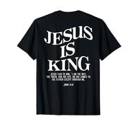 Jesus is King John Verse de la Bible Chrétienne Religieuse (au Dos) T-Shirt