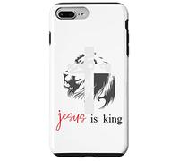 Jesus is King Lion Christian Cross Bible Verse God Quote Coque pour iPhone 7 Plus/8 Plus
