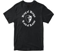 Jesus is King of Lord T Shirt Religious John 3 16 Revelations 19 Black L