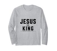 Jesus is King Revelation 17:14 Écriture de Foi chrétienne Manche Longue