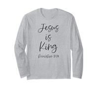 Jesus is King Revelation 17:14 Écriture Dieu chrétien Seigneur Manche Longue