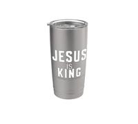 Jesus Is King Revelation 17 14 Verse biblique chrétien Gobelet isotherme en acier inoxydable double paroi
