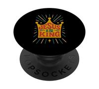 Jesus is King Revelation 19:16 Verse biblique chrétienne PopSockets PopGrip Adhésif