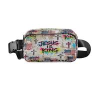 Jesus Is King - Sac banane tendance pour homme et femme - Résistant à l'eau - Avec sangle réglable - Pour le shopping, le sport, le travail, les mariconeras de cintura para