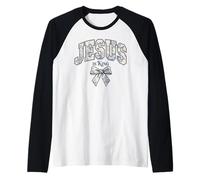 Jesus is King Toile de Jouy Nœud Coquette Chrétienne Vintage Manche Raglan