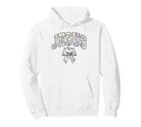 Jesus is King Toile de Jouy Nœud Coquette Chrétienne Vintage Sweat à Capuche