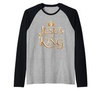 Jesus is King Verse biblique Jean 14:6 Dieu chrétien Religieux Manche Raglan