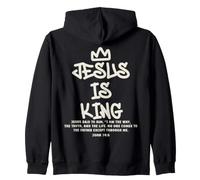 Jesus is King Verse biblique Jean 14:6 Enfants Religieux chrétiens Sweat à Capuche