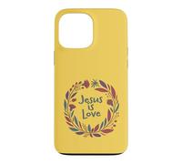 Jesus is Love Chrétien Contemporain Amusant avec Couronne Coque pour iPhone 13 Pro Max