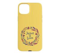 Jesus is Love Chrétien Contemporain Amusant avec Couronne Coque pour iPhone 15 Plus