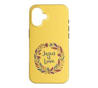 Jesus is Love Chrétien Contemporain Amusant avec Couronne Coque pour iPhone 16