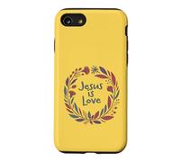 Jesus is Love Chrétien Contemporain Amusant avec Couronne Coque pour iPhone SE (2020) / 7/8