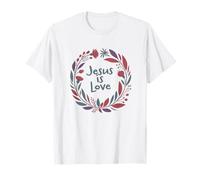 Jesus is Love Chrétien Contemporain Amusant avec Couronne T-Shirt