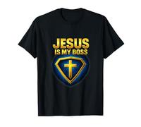 Jesus is My Boss Christian Shield Super-héros T-Shirt
