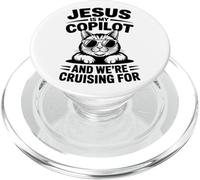 Jesus is My Copilot and We're Cruising for Cats Biblique PopSockets PopGrip pour MagSafe