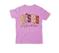 Jesus is My Favorite Season Chemise, Jesus is My Favorite Season Automne Automne T-shirt à col en V chrétien, Rose - 1, XXL