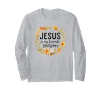 Jesus is My Favorite Season Fall Wreath Watercolor Manche Longue