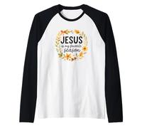 Jesus is My Favorite Season Fall Wreath Watercolor Manche Raglan